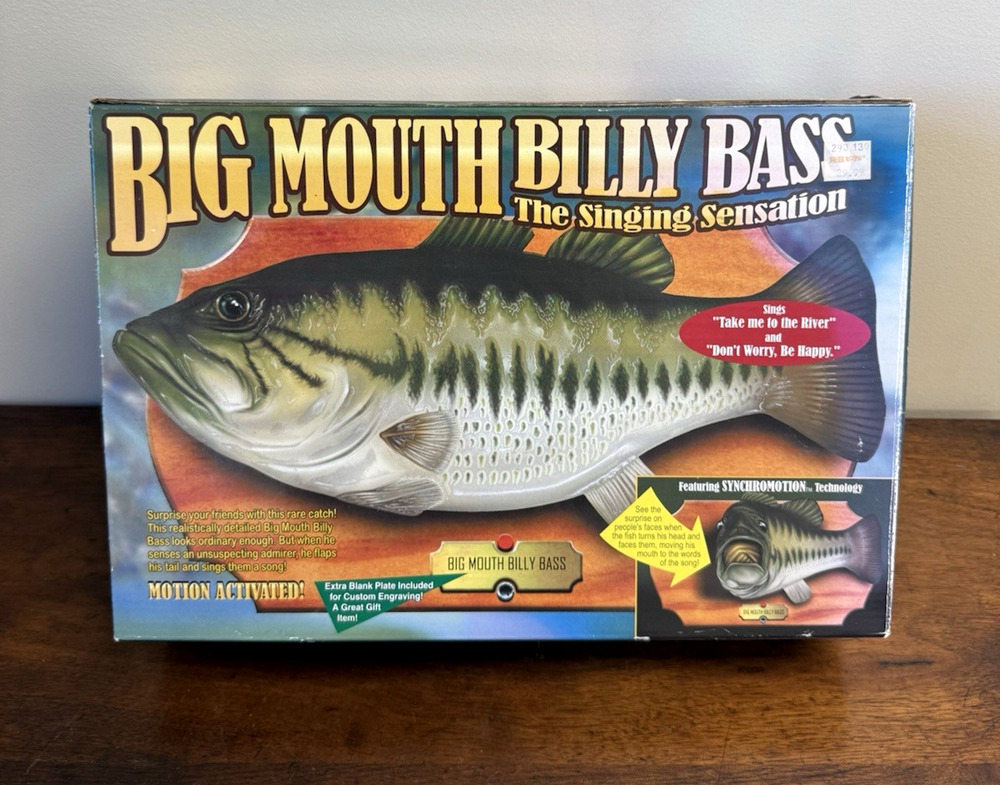 Vintage 2000 Gemmy Big Mouth Billy Bass Singing Fish NIB NOS Jan 15 2000